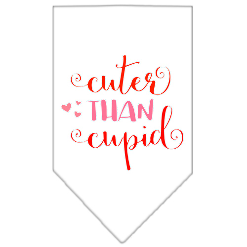 Cuter Than Cupid Screen Print Bandana White Small